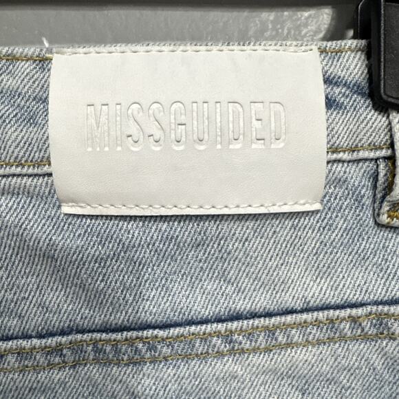 Missguided Womens Jeans Sz 2L High Rise Straight Leg Light Wash Blue Denim Pants - Picture 4 of 15